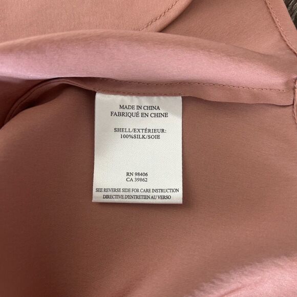 EUC Theory Yarine TS 100% Silk Sleeveless Blouse Deep Cameo Pink Small Workwear - Picture 12 of 16